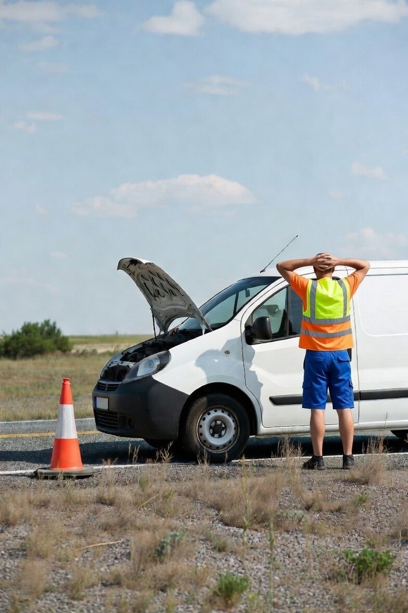 Delivery van breakdown emergency roadside